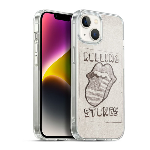 The Rolling Stones Graphics Sketch USA Flag Soft Gel Case for Apple iPhone 14