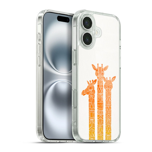 Cat Coquillette Animals Orange Ombre Giraffes Soft Gel Case for Apple iPhone 16 Plus & MagSafe