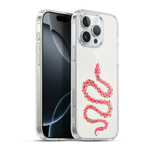 Cat Coquillette Animals Snake Pink Soft Gel Case for Apple iPhone 16 Pro Max & MagSafe