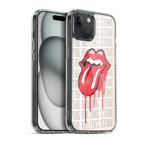 The Rolling Stones Graphics Dripping Tongue Soft Gel Case for Apple iPhone 15 Plus & MagSafe