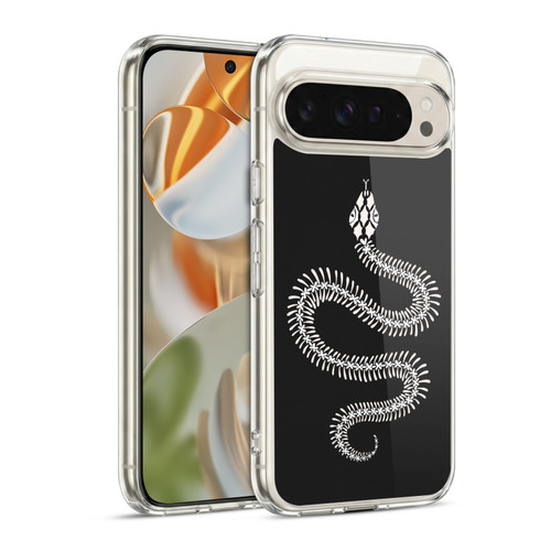 Cat Coquillette Animals White Ombre Snake Skeleton Soft Gel Case for Google Pixel 9 / Pixel 9 Pro