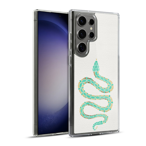 Cat Coquillette Animals Snake Mint Soft Gel Case for Samsung Galaxy S23 Ultra 5G & MagSafe