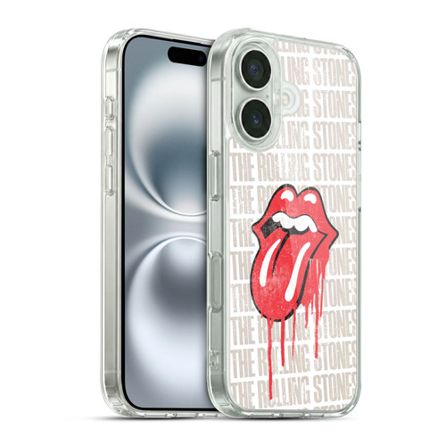 The Rolling Stones Graphics Dripping Tongue Soft Gel Case for Apple iPhone 16 & MagSafe