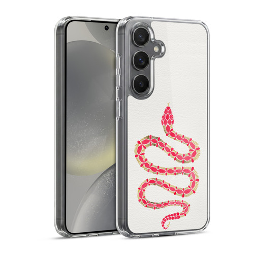 Cat Coquillette Animals Snake Pink Soft Gel Case for Samsung Galaxy S24 5G & MagSafe