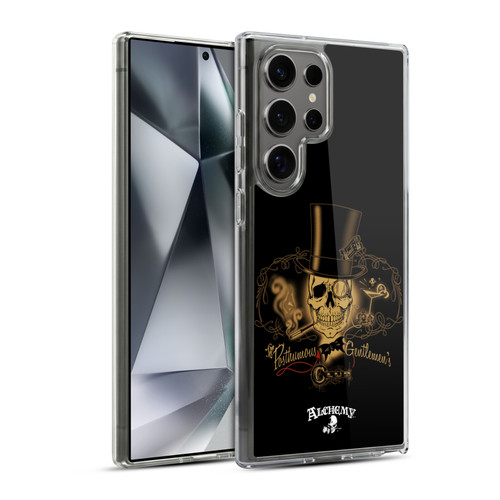 Alchemy Gothic Skull Gentlemens Club Soft Gel Case for Samsung Galaxy S24 Ultra 5G & MagSafe