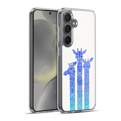 Cat Coquillette Animals Blue Ombre Giraffes Soft Gel Case for Samsung Galaxy S24+ 5G & MagSafe
