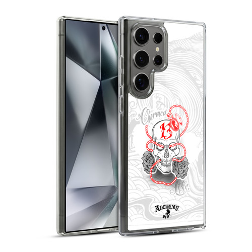 Alchemy Gothic Skull Charmed Life Locket Soft Gel Case for Samsung Galaxy S24 Ultra 5G & MagSafe