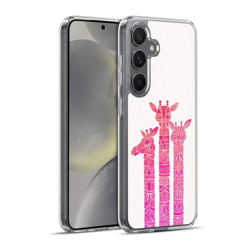Cat Coquillette Animals Pink Ombre Giraffes Soft Gel Case for Samsung Galaxy S24+ 5G & MagSafe