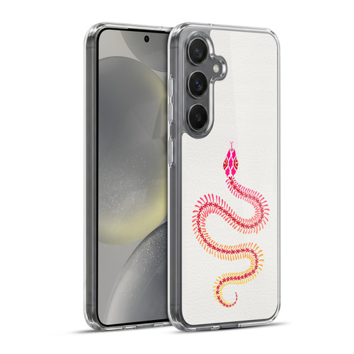 Cat Coquillette Animals Pink Ombre Snake Skeleton Soft Gel Case for Samsung Galaxy S24+ 5G & MagSafe