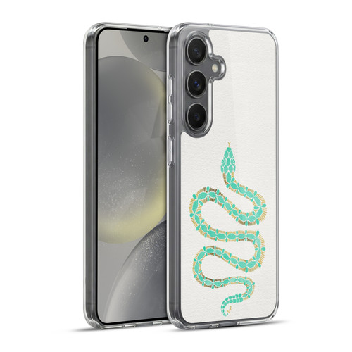 Cat Coquillette Animals Snake Mint Soft Gel Case for Samsung Galaxy S24+ 5G & MagSafe