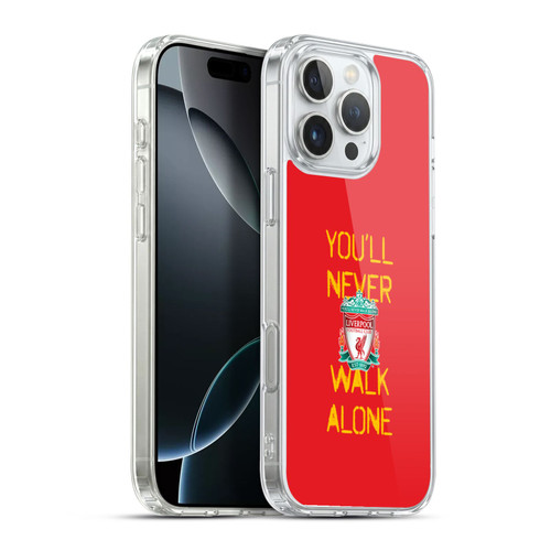 Liverpool Football Club Crest You'Ll Never Walk Alone Spraypaint Red Soft Gel Case for Apple iPhone 16 Pro Max & MagSafe