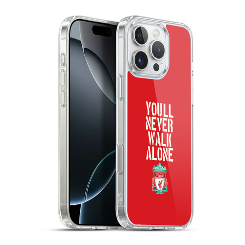 Liverpool Football Club Crest You'Ll Never Walk Alone Stencil Red Soft Gel Case for Apple iPhone 16 Pro Max & MagSafe