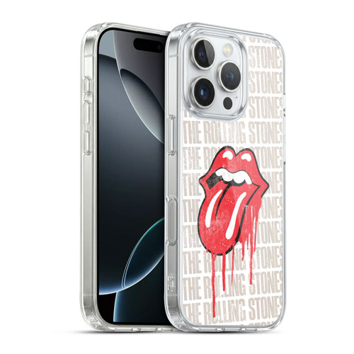 The Rolling Stones Graphics Dripping Tongue Soft Gel Case for Apple iPhone 16 Pro & MagSafe