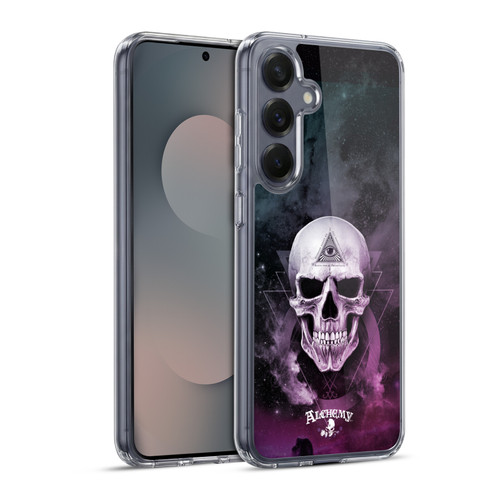 Alchemy Gothic Skull The Void Geometric Soft Gel Case for Samsung Galaxy S25+ & MagSafe