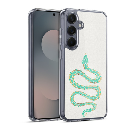 Cat Coquillette Animals Snake Mint Soft Gel Case for Samsung Galaxy S25 & MagSafe
