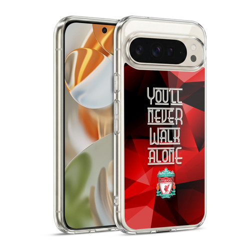 Liverpool Football Club Crest You'Ll Never Walk Alone Red Geo Soft Gel Case for Google Pixel 9 / Pixel 9 Pro