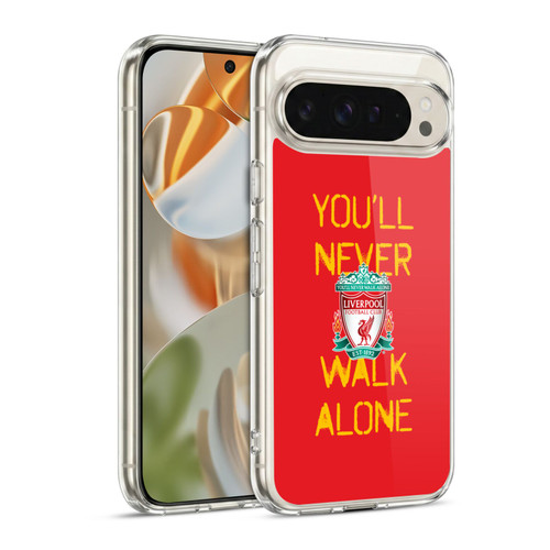 Liverpool Football Club Crest You'Ll Never Walk Alone Spraypaint Red Soft Gel Case for Google Pixel 9 / Pixel 9 Pro