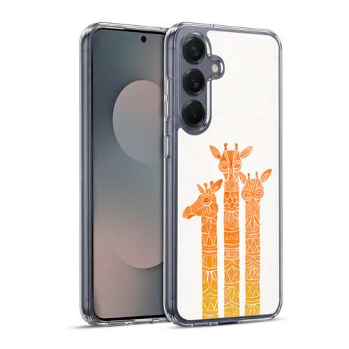 Cat Coquillette Animals Orange Ombre Giraffes Soft Gel Case for Samsung Galaxy S25+ & MagSafe