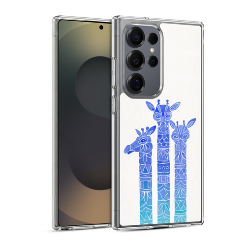 Cat Coquillette Animals Blue Ombre Giraffes Soft Gel Case for Samsung Galaxy S25 Ultra & MagSafe