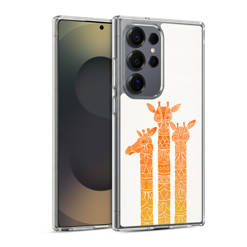 Cat Coquillette Animals Orange Ombre Giraffes Soft Gel Case for Samsung Galaxy S25 Ultra & MagSafe