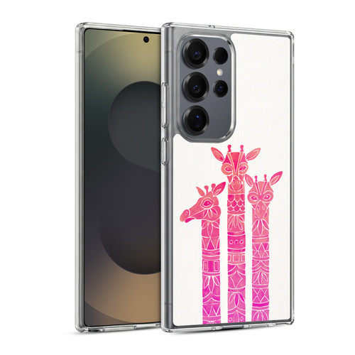 Cat Coquillette Animals Pink Ombre Giraffes Soft Gel Case for Samsung Galaxy S25 Ultra & MagSafe