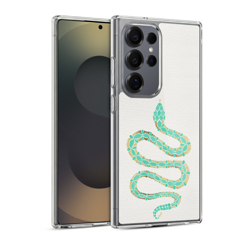 Cat Coquillette Animals Snake Mint Soft Gel Case for Samsung Galaxy S25 Ultra & MagSafe