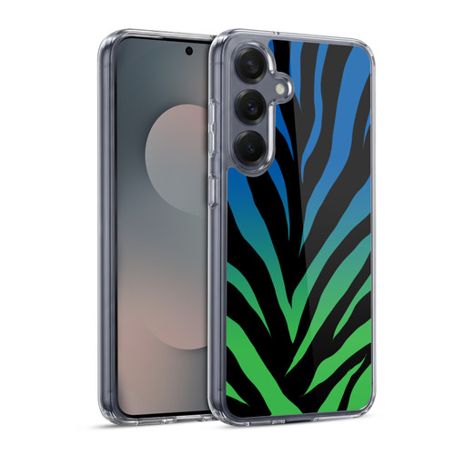 Grace Illustration Animal Prints Ombré Zebra Soft Gel Case for Samsung Galaxy S25 & MagSafe