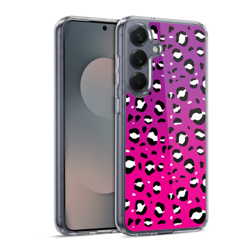 Grace Illustration Animal Prints Pink Leopard Soft Gel Case for Samsung Galaxy S25 & MagSafe