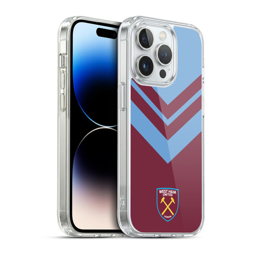 West Ham United FC Crest Graphics Arrowhead Lines Soft Gel Case for Apple iPhone 13 Pro & MagSafe