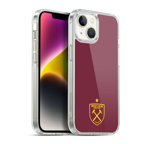 West Ham United FC Crest Graphics Logo Soft Gel Case for Apple iPhone 14