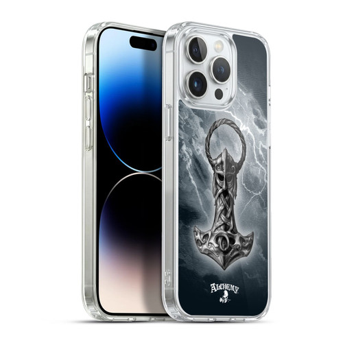 Alchemy Gothic Illustration Mjolnir Hammer Soft Gel Case for Apple iPhone 13 Pro Max & MagSafe