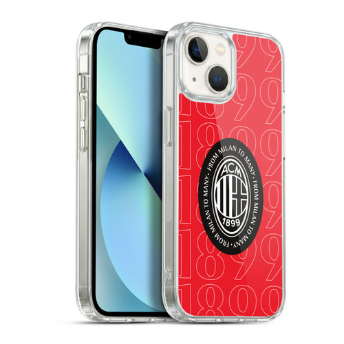 AC Milan Art 1899 Black Logo Soft Gel Case for Apple iPhone 13