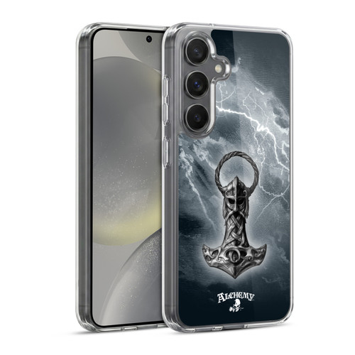 Alchemy Gothic Illustration Mjolnir Hammer Soft Gel Case for Samsung Galaxy S24 5G & MagSafe