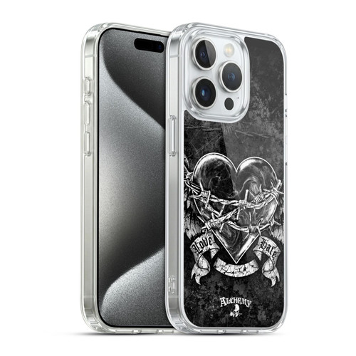 Alchemy Gothic Wing Black Romance Soft Gel Case for Apple iPhone 15 Pro & MagSafe