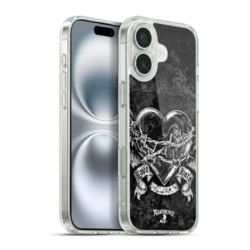 Alchemy Gothic Wing Black Romance Soft Gel Case for Apple iPhone 16 Plus & MagSafe