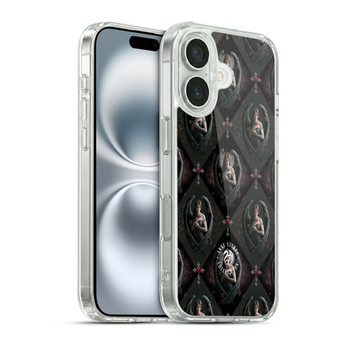 Anne Stokes Angels Rose Pattern Soft Gel Case for Apple iPhone 16 & MagSafe