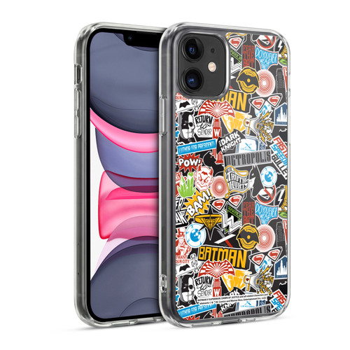 Batman V Superman: Dawn of Justice Graphics Sticker Collage Soft Gel Case for Apple iPhone 11