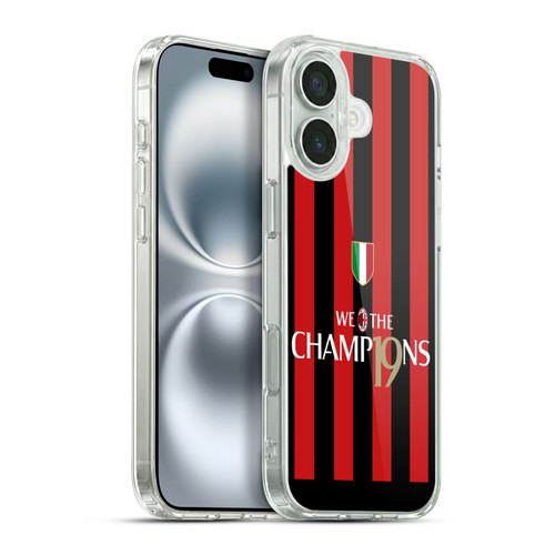 AC Milan 2022/23 Scudetto Home Kit Champions Soft Gel Case for Apple iPhone 16 Plus & MagSafe