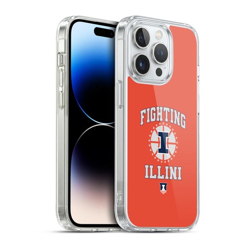 University Of Illinois U Of I University Of Illinois Art Fighting Illini 2 Soft Gel Case for Apple iPhone 13 Pro & MagSafe