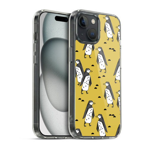 Andrea Lauren Design Birds Yellow Penguins Soft Gel Case for Apple iPhone 15 & MagSafe