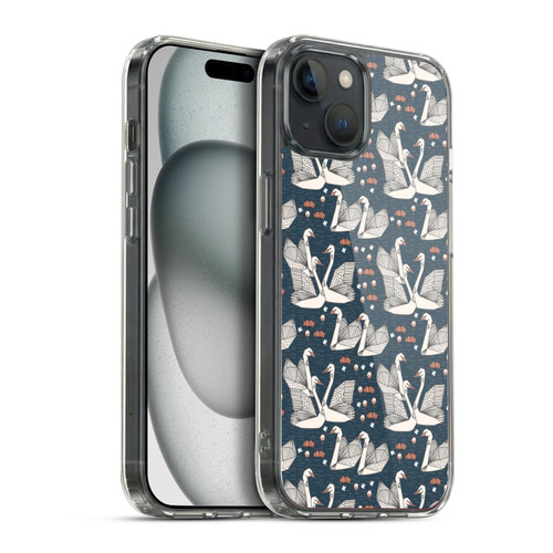 Andrea Lauren Design Birds Swans Soft Gel Case for Apple iPhone 15 Plus & MagSafe