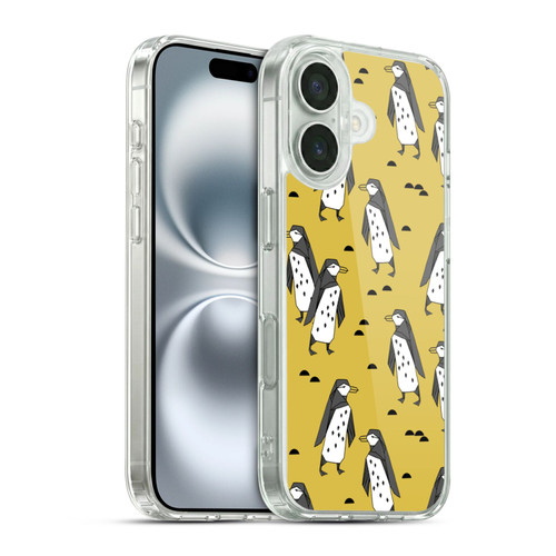 Andrea Lauren Design Birds Yellow Penguins Soft Gel Case for Apple iPhone 16 & MagSafe