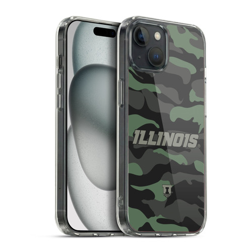 University Of Illinois U Of I University Of Illinois Art Camou Mono Soft Gel Case for Apple iPhone 15 Plus & MagSafe