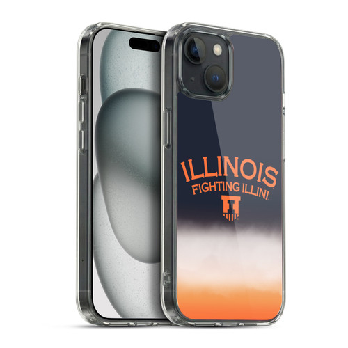University Of Illinois U Of I University Of Illinois Art Fighting Illini 1 Soft Gel Case for Apple iPhone 15 Plus & MagSafe