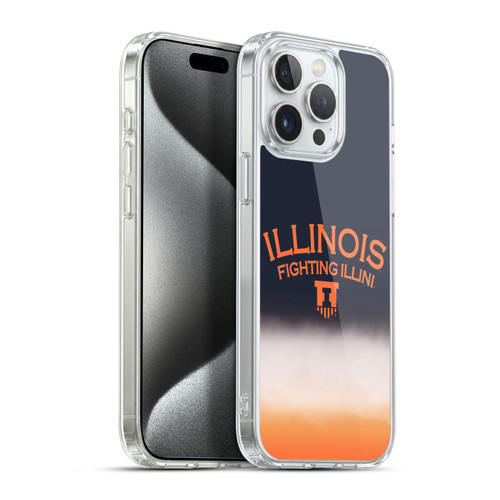University Of Illinois U Of I University Of Illinois Art Fighting Illini 1 Soft Gel Case for Apple iPhone 15 Pro Max & MagSafe