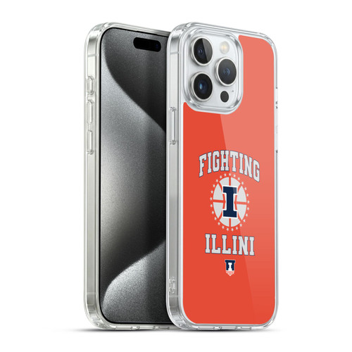 University Of Illinois U Of I University Of Illinois Art Fighting Illini 2 Soft Gel Case for Apple iPhone 15 Pro Max & MagSafe
