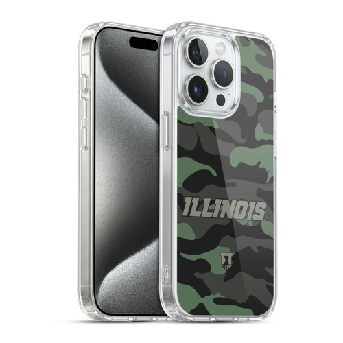 University Of Illinois U Of I University Of Illinois Art Camou Mono Soft Gel Case for Apple iPhone 15 Pro & MagSafe