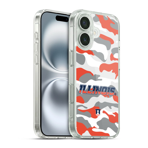 University Of Illinois U Of I University Of Illinois Art Camou Full Color Soft Gel Case for Apple iPhone 16 & MagSafe