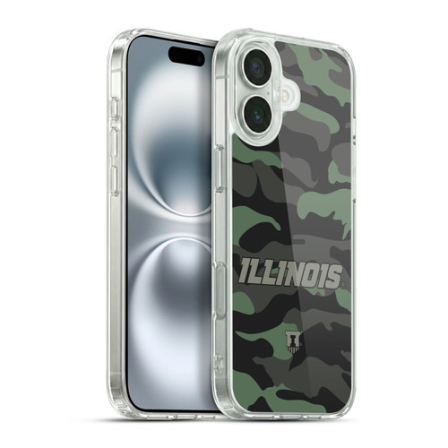 University Of Illinois U Of I University Of Illinois Art Camou Mono Soft Gel Case for Apple iPhone 16 Plus & MagSafe