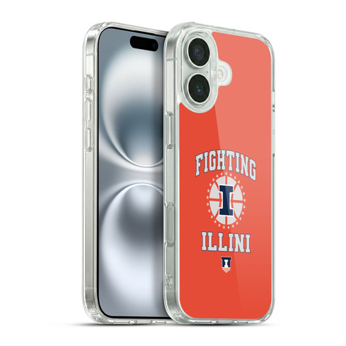 University Of Illinois U Of I University Of Illinois Art Fighting Illini 2 Soft Gel Case for Apple iPhone 16 Plus & MagSafe